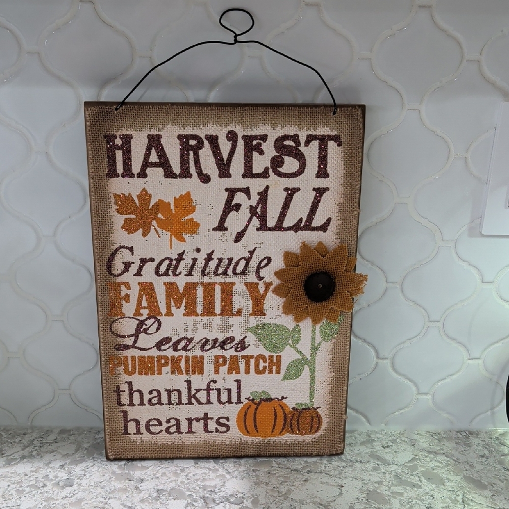 Harvest Fall Wall Decor with Orange and Brown Accents
